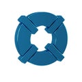 Blue Lifebuoy icon isolated on transparent background. Lifebelt symbol.