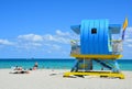 Lifeguard tower in Miami Beach Royalty Free Stock Photo