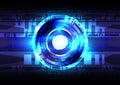 Blue light. Abstract HUD circle background. Futuristic interface. Virtual reality technology screen Royalty Free Stock Photo