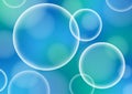 Blue light bubbles soap circle background vector and illustration Royalty Free Stock Photo