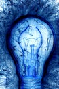 Blue Light Bulb Royalty Free Stock Photo