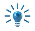 Blue Light Bulb Icon 3d illustration Royalty Free Stock Photo