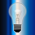 Blue Light Bulb Over Abstract Faded Background Royalty Free Stock Photo