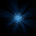 Blue light burst effect. EPS 10 vector Royalty Free Stock Photo