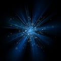 Blue light burst effect. EPS 10 vector Royalty Free Stock Photo