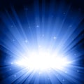 Blue light burst with stars Royalty Free Stock Photo