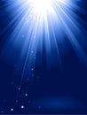 Blue light burst with stars Royalty Free Stock Photo