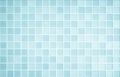 Blue light ceramic wall and floor tiles mosaic background in bathroom and kitchen. Design pattern geometric with grid wallpaper Royalty Free Stock Photo