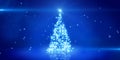 Blue light christmas tree