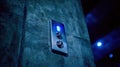A blue light on a concrete wall. Royalty Free Stock Photo