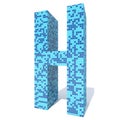 Blue light and dark square mosaic ceramic font