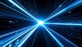 Blue Light Data Stream Abstract Background with Digital Speed Lines Royalty Free Stock Photo