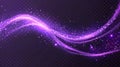 A blue light effect shows a purple wave wind flow with twinkling stars. A glow trail is shown with a dream power stream Royalty Free Stock Photo
