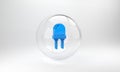 Blue Light emitting diode icon isolated on grey background. Semiconductor diode electrical component. Glass circle Royalty Free Stock Photo