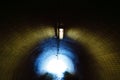 Blue Light at the End of a Tunnel Royalty Free Stock Photo