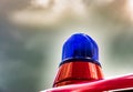 Blue light of a fire truck oldtimer Royalty Free Stock Photo