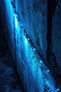 Blue Light Shining On Concrete Wall Royalty Free Stock Photo