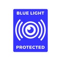 Blue light protected eye symbol, blue light causes health problems and should not be used before bedtime