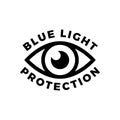 Blue light protected eye symbol, blue light causes health problems and should not be used before bedtime