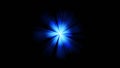 Blue Light Rays. Glow light effect. Star burst isolated on black.