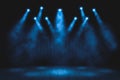 Blue Light show on the stage. lighting devises Royalty Free Stock Photo