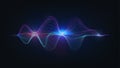 Blue light speaking sound wave illustration vector Royalty Free Stock Photo
