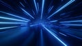 Blue Light Speed Burst in Futuristic Space Tunnel Royalty Free Stock Photo