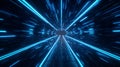 Blue Light Speed Burst in Futuristic Space Tunnel Royalty Free Stock Photo