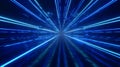 Blue Light Speed Burst in Futuristic Space Tunnel Royalty Free Stock Photo
