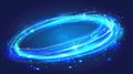 The blue light speed motion magic swirl will give a glowing neon trail for a spell in a fantasy game. The spiral png Royalty Free Stock Photo