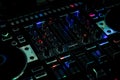 Blue light spots on DJ Controller in Club night all in one controller