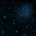 Blue light stars on black background Royalty Free Stock Photo