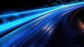 Blue light streak, fiber optic, speed line, futuristic background , Generative AI Royalty Free Stock Photo