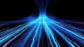 Blue light streak, fiber optic, speed line, futuristic background , Generative AI Royalty Free Stock Photo