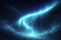 Blue Light Streaks Descending Through Clouds abstract Royalty Free Stock Photo