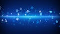 Blue light stripe and snowflakes