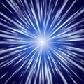 Blue light sunburst background.