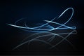 Blue Light Trails, Long Time Exposure Motion Blur Effect, Vector Illustration Royalty Free Stock Photo