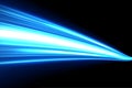 Blue Light Trails, Long Time Exposure Motion Blur Effect, Vector Illustration Royalty Free Stock Photo