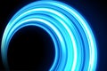 Blue Light Trails, Long Time Exposure Motion Blur Effect, Vector Illustration Royalty Free Stock Photo