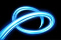 Blue Light Trails, Long Time Exposure Motion Blur Effect, Vector Illustration Royalty Free Stock Photo