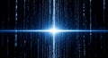 Abstract Digital Blue Light Trails Streaking Through The Dark Matrix Effect Royalty Free Stock Photo