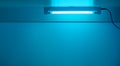 Blue light from ultraviolet lamp