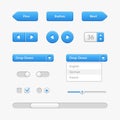Blue Light User Interface Controls. Web Elements. Website, Software UI Royalty Free Stock Photo