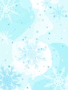 Blue light watercolor winter background with snow and snowflakes Royalty Free Stock Photo