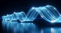 Blue Light Wave Data Flow Digital Technology Abstract Background Modern Concept Royalty Free Stock Photo