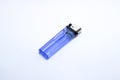 blue lighter on white isolated background Royalty Free Stock Photo