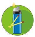 Lighter and matches Royalty Free Stock Photo