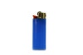 Blue lighter isolated on white background, with clipping path. Royalty Free Stock Photo