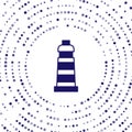Blue Lighthouse Icon Isolated On White Background. Abstract Circle Random Dots. Vector